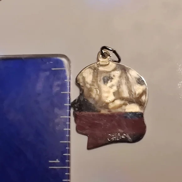 Vintage sterling girls head pendant - Picture 4 of 5